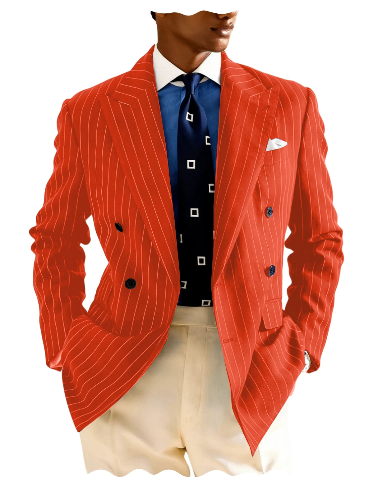 Blazer homme rayé à double boutonnage – CLEVI Paris