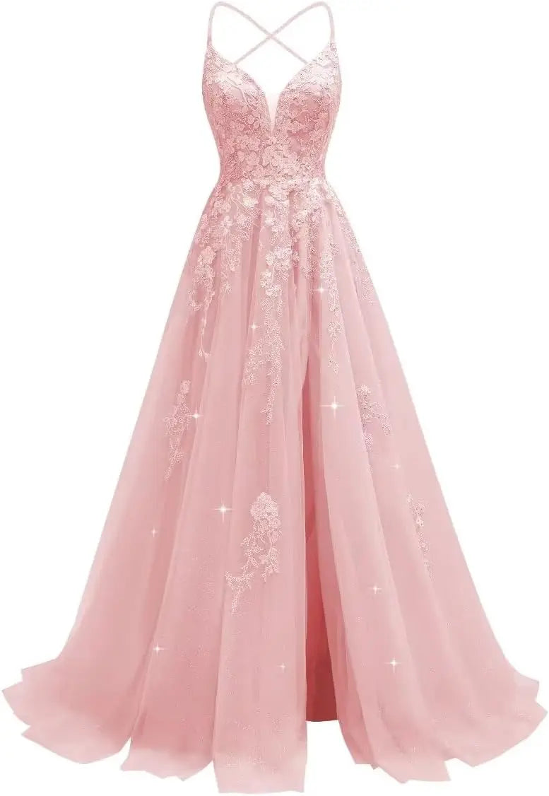 Robe de mariée en tulle ligne A col V – CLEVI Paris