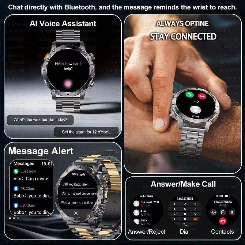 Montre connectée AK87 AMOLED avec lampe LED – CLEVI Paris