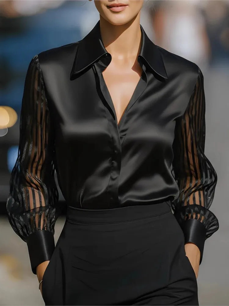 Chemise à col rabattu femme – CLEVI Paris
