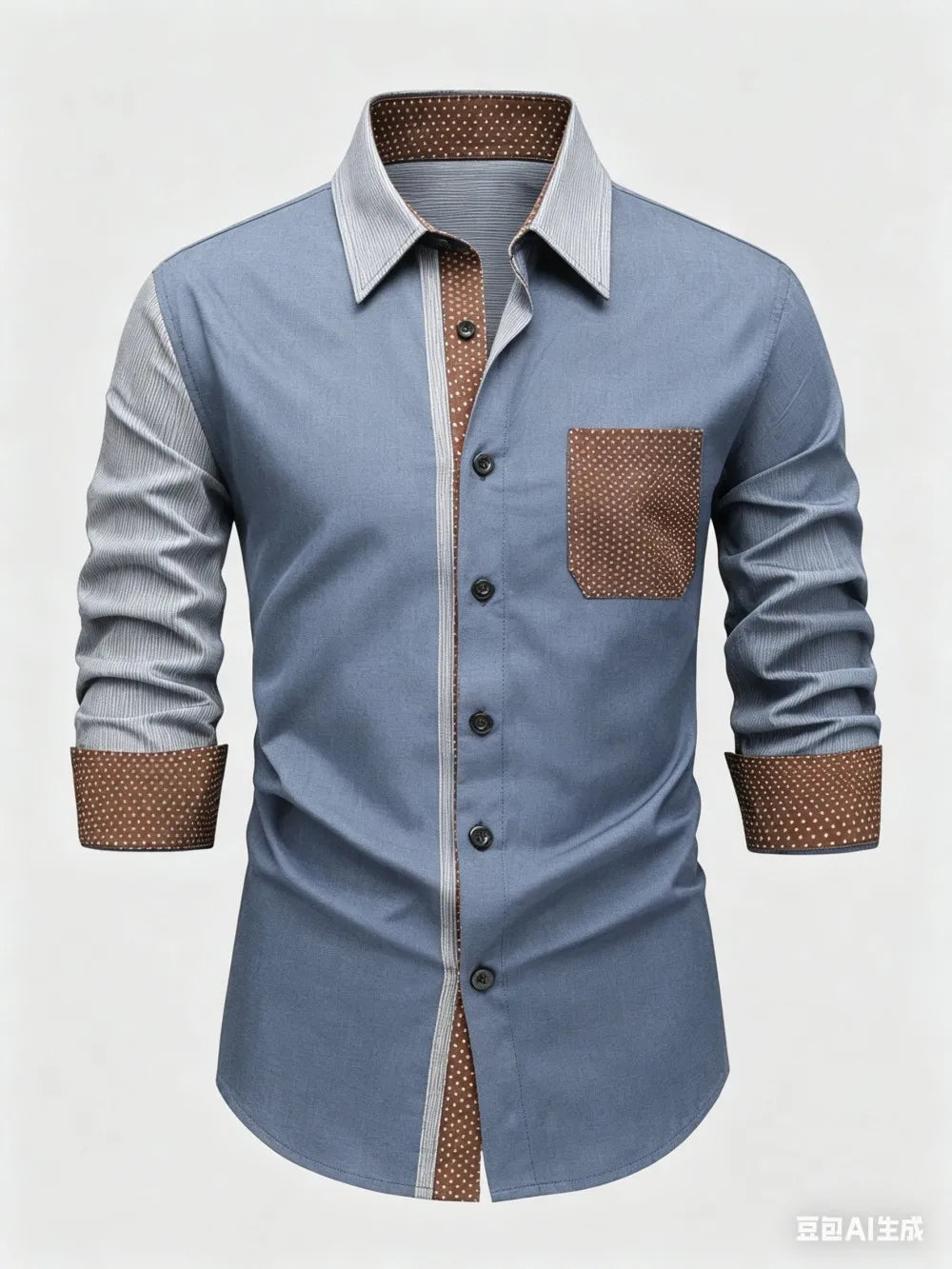 Chemise homme à pois et détails contrastés – CLEVI Paris