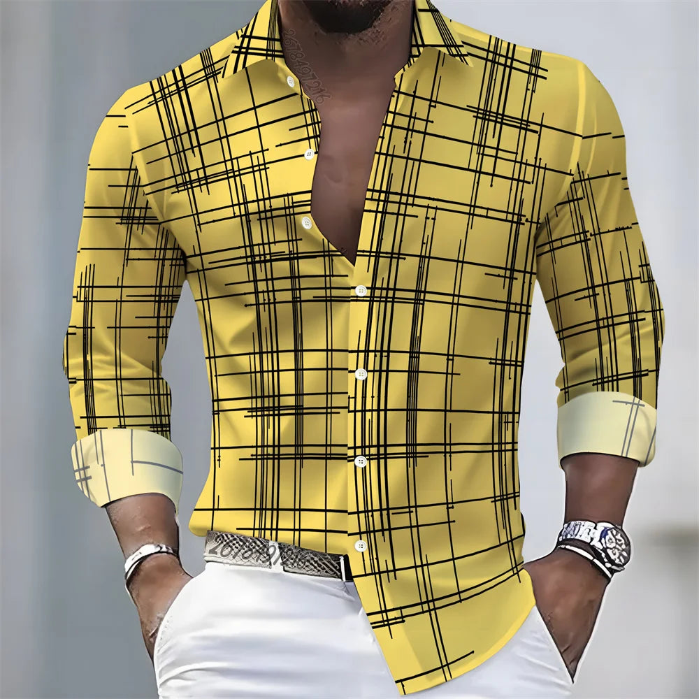Chemise Homme Rayée à Manches Longues – CLEVI Paris