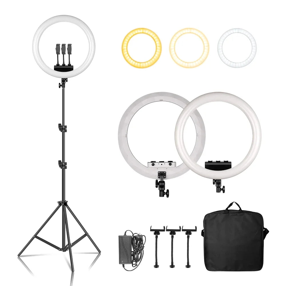 Anneau lumineux LED SH 45 cm, supports au choix – CLEVI Paris