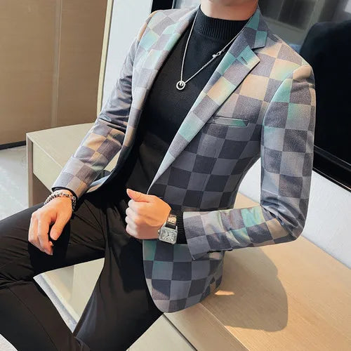 Blazer homme à carreaux – CLEVI Paris