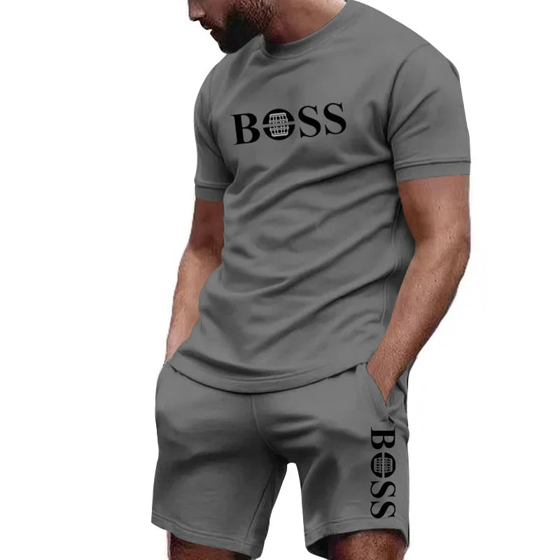 Ensemble homme t-shirt imprimé et short en maille – CLEVI Paris