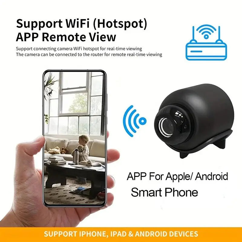 Mini Caméra WiFi 1080P Vision Nocturne Détection Mouvement Portable – CLEVI Paris