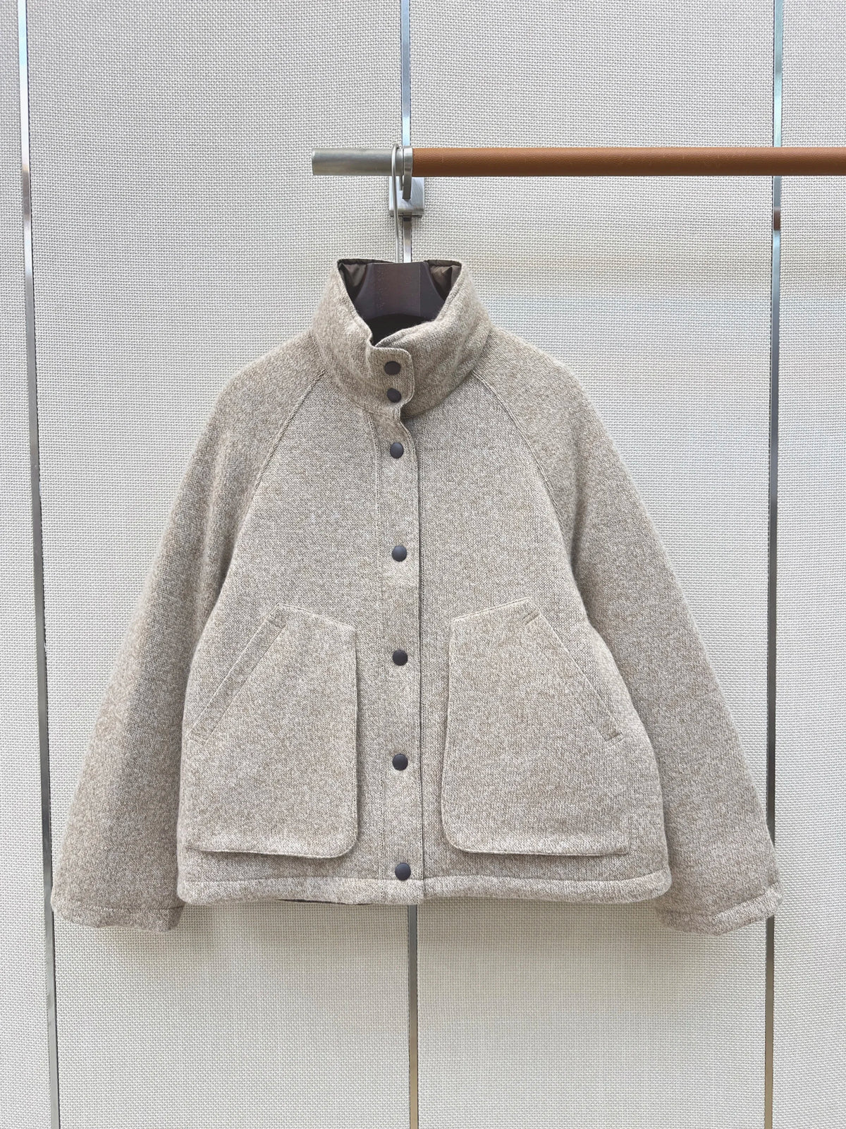 Veste femme en cachemire et duvet à col montant – CLEVI Paris