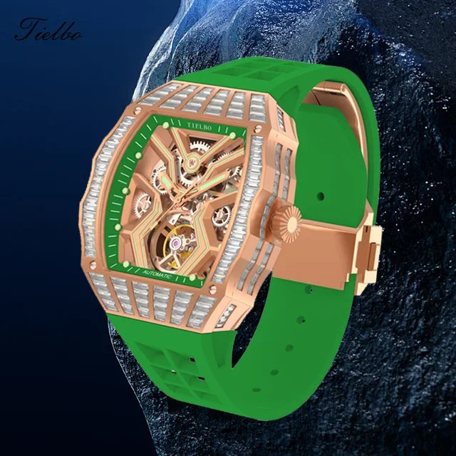 Montre Automatique Squelette Saphir Cristaux Homme – CLEVI Paris