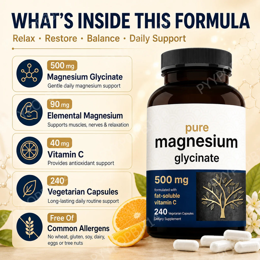 Glycinate de magnésium et vitamine C – CLEVI Paris