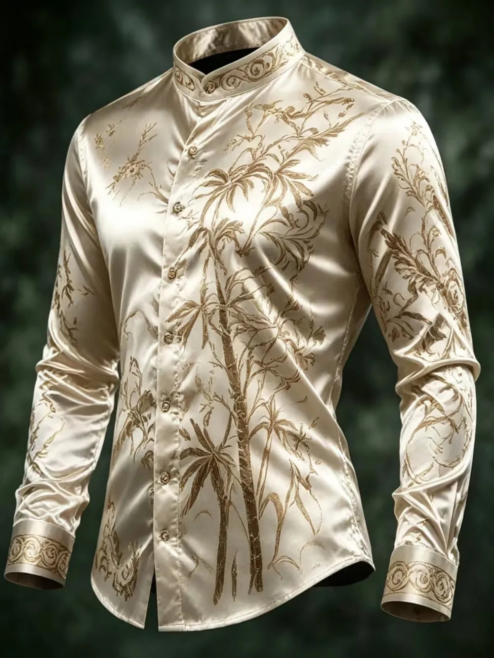 Chemise homme satinée imprimée – CLEVI Paris