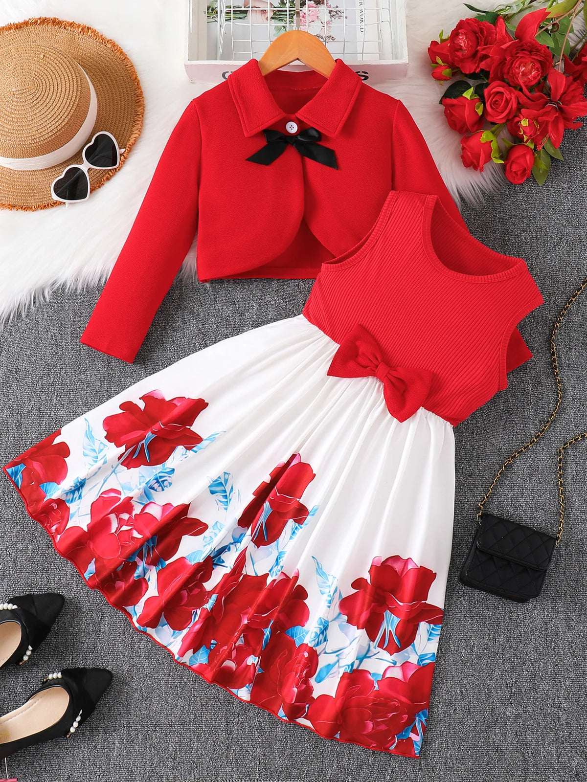 Ensemble fille robe et manteau de fête – CLEVI Paris