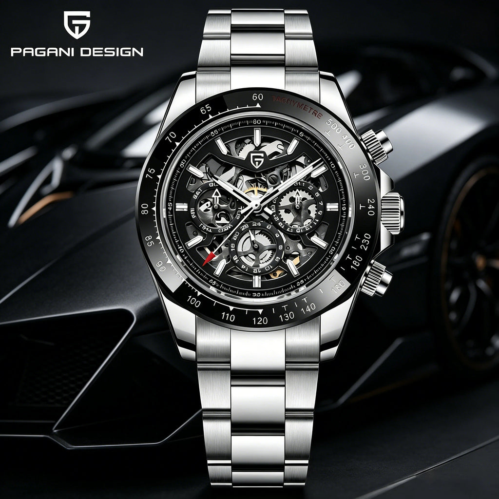 PAGANI DESIGN PD-1777 Montre Homme Automatique Acier Saphir Étanche 10ATM – CLEVI Paris