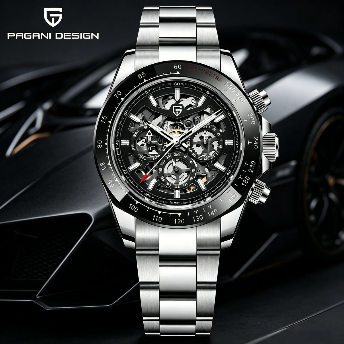 PAGANI DESIGN PD-1777 Montre Homme Automatique Acier Saphir Étanche 10ATM – CLEVI Paris