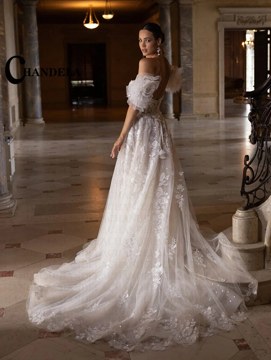 Robe de mariée A-line en tulle – CLEVI Paris