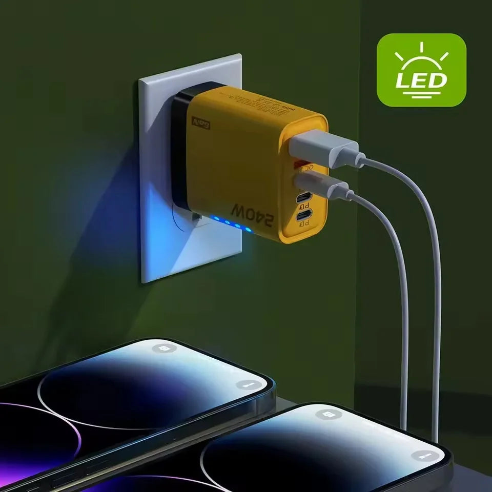 Chargeur GaN 5-en-1 USB-C 120W Quick Charge Prise EU Blanc – CLEVI Paris