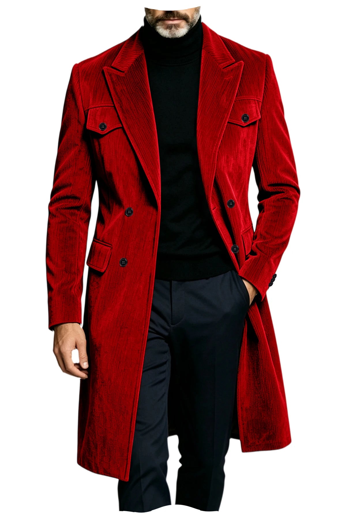Manteau long homme en velours côtelé – CLEVI Paris