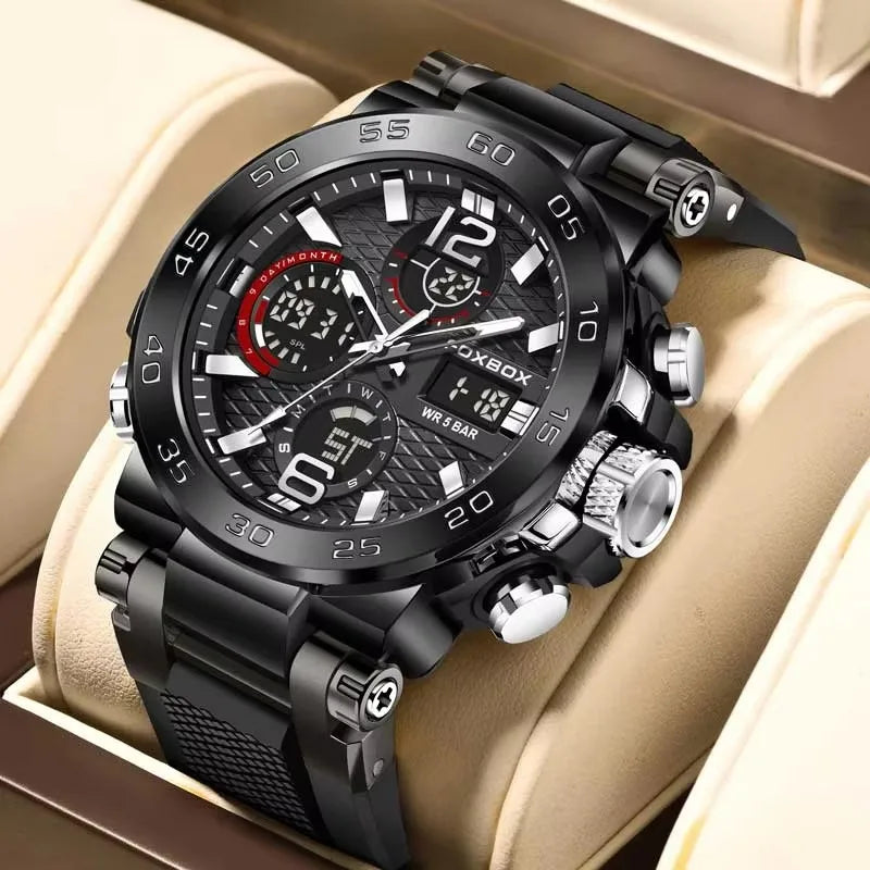 Montre Sport Double Affichage FOXBOX Homme Silicone 5 Bar – CLEVI Paris