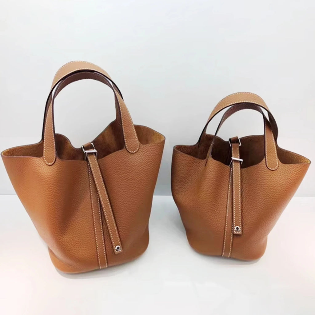 Sac Seau Femme Cuir Véritable TOGO Cadenas & Foulard Décoratif – CLEVI Paris