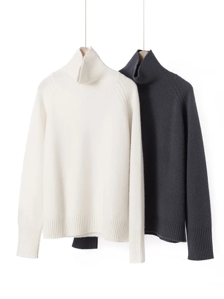 Ensemble cachemire femme à col fendu – CLEVI Paris