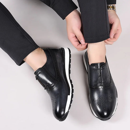 Chaussures Cuir Véritable Homme – Motif Carreaux, Respirant, Imperméable, Tailles 38-47 – CLEVI Paris