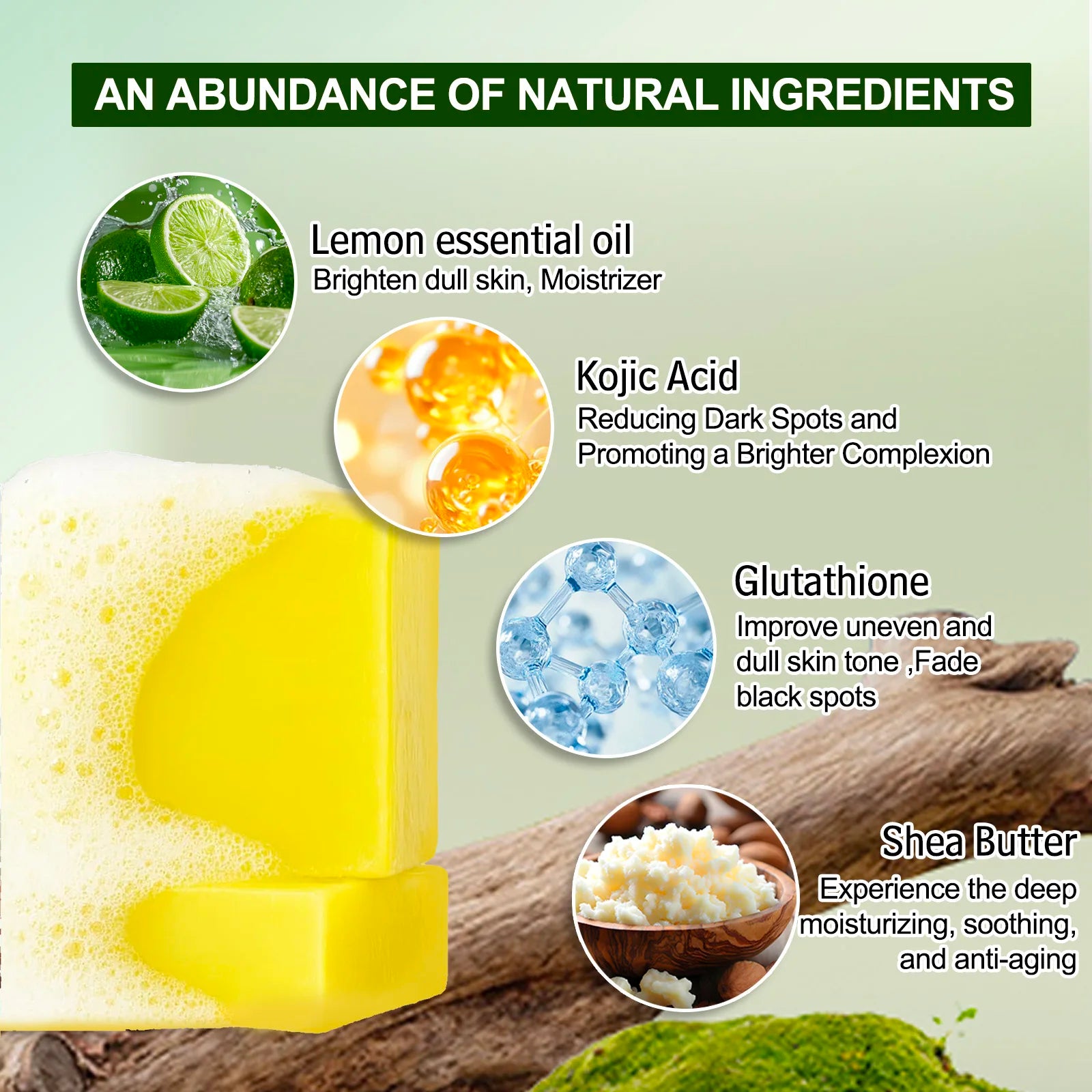 Savon Éclaircissant Citron WK'JALY – Glutathion, Acide Kojique & Beurre de Karé – CLEVI Paris
