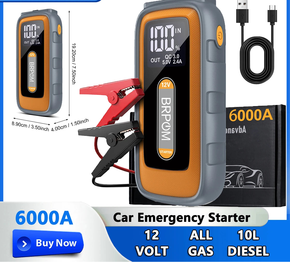 Booster de batterie voiture 12 V avec pompe – CLEVI Paris