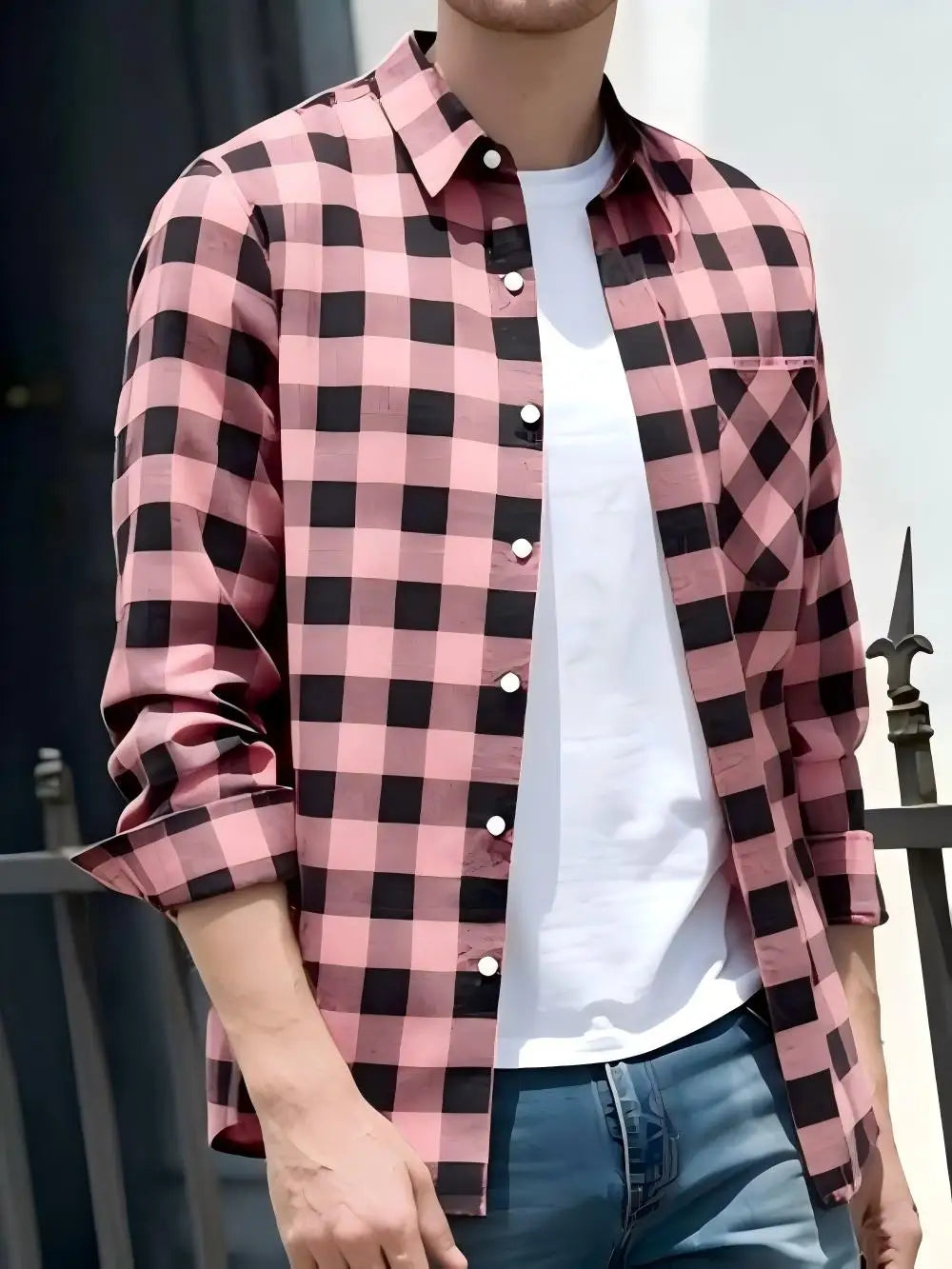 Chemise homme à carreaux en soie – CLEVI Paris