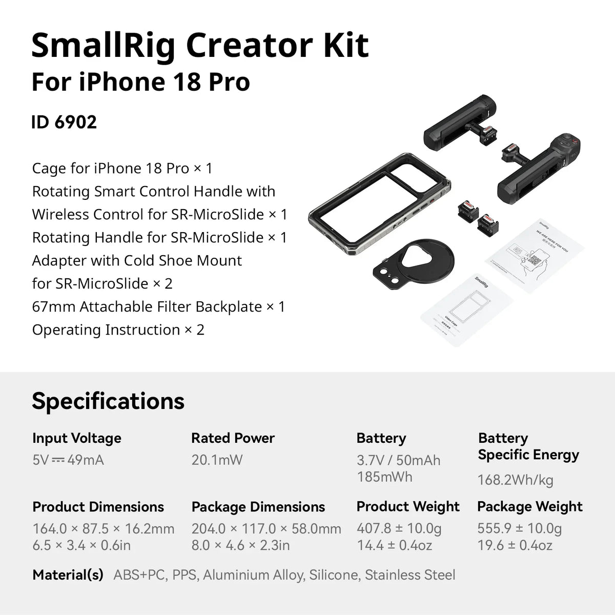 Cage vidéo SmallRig série 6900 SR-MicroSlide – CLEVI Paris