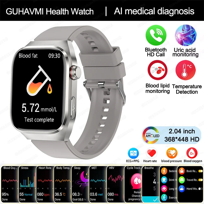 Montre GUHUAVMI AMOLED 2,04″ Bluetooth – CLEVI Paris