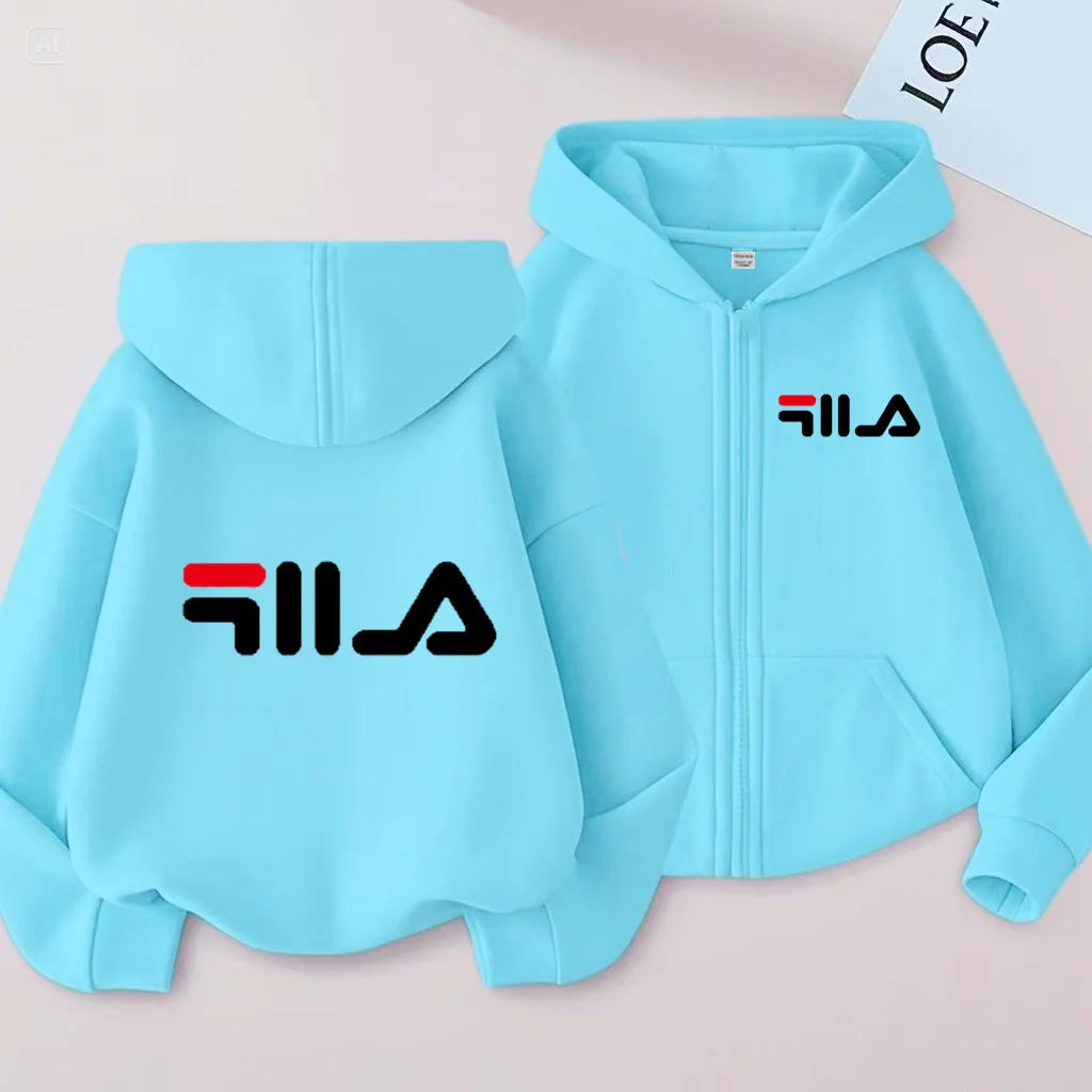 Sweat enfant zippé à capuche unisexe – CLEVI Paris