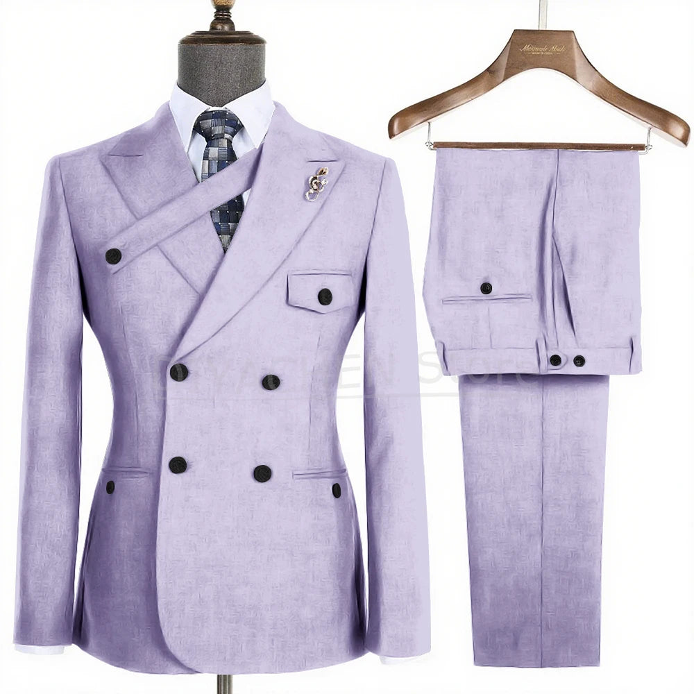 Costume homme croisé à revers pointus – CLEVI Paris