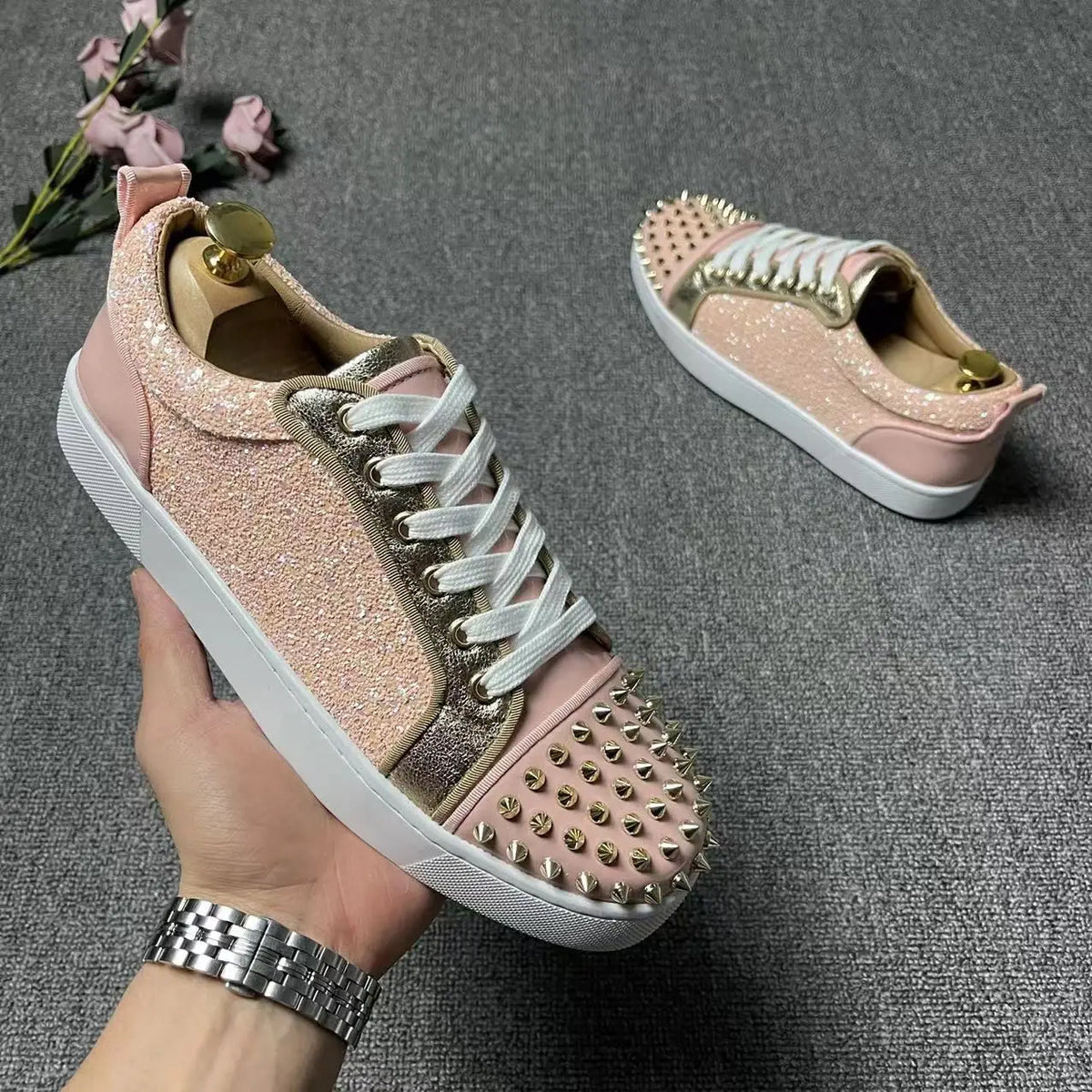 Sneakers Plates Punk Rivets Microfibre Unisexe – CLEVI Paris