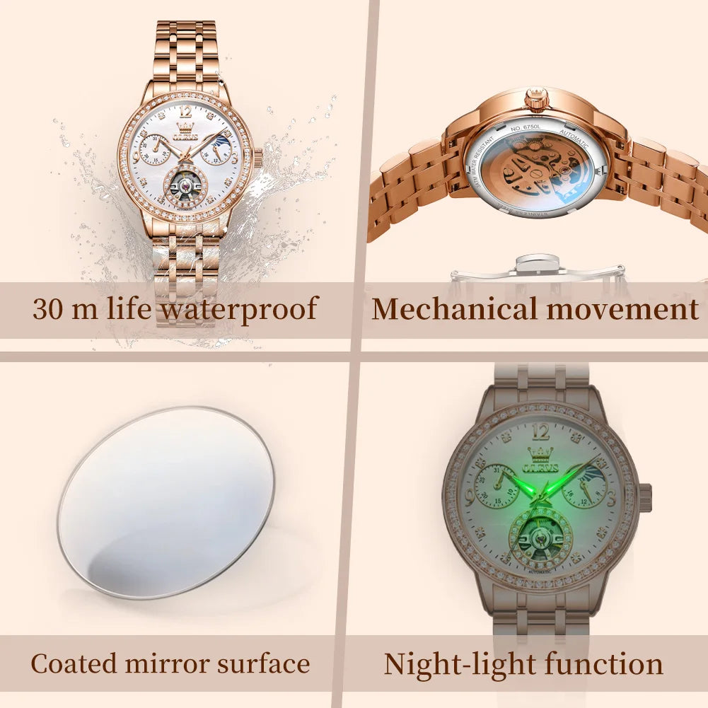 Montre automatique femme OLEVS 6750 – CLEVI Paris