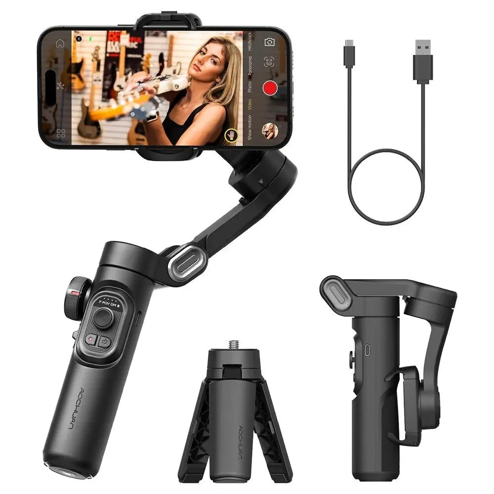 Stabilisateur smartphone 3 axes AOCHUAN – CLEVI Paris