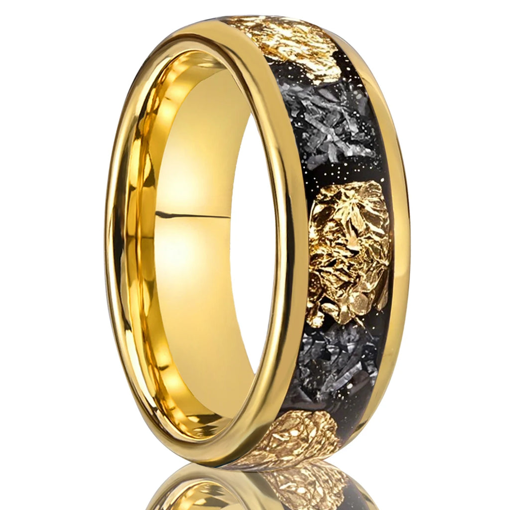 Bague Homme en Tungstène Doré 8 mm – CLEVI Paris