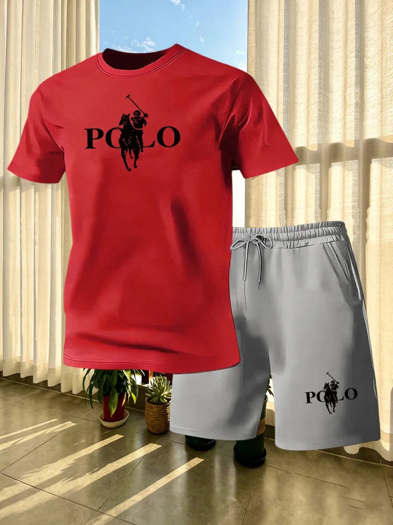 Ensemble homme imprimé t-shirt et short à poches – CLEVI Paris