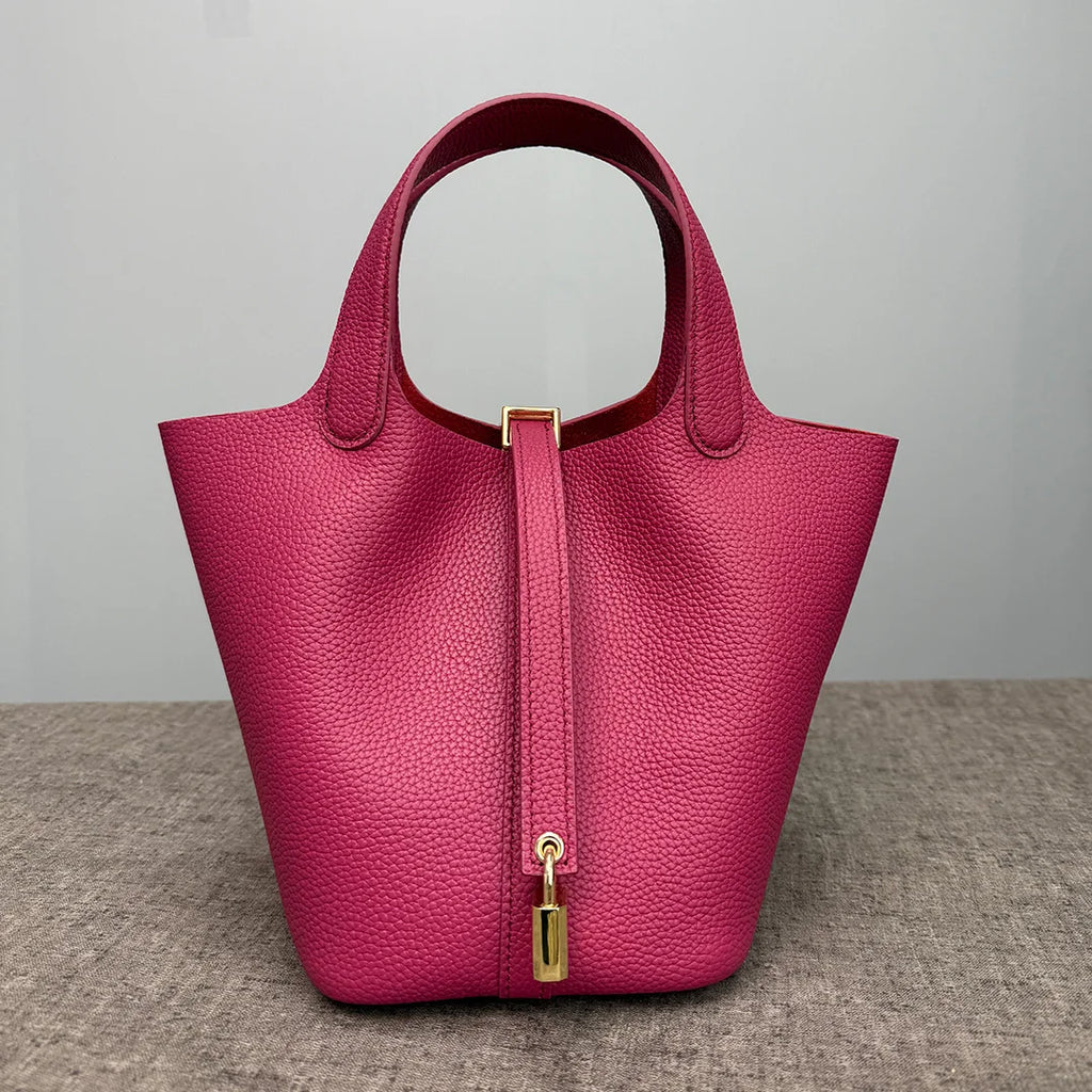 Sac Seau Femme Cuir Véritable Vache 2 Tailles 50+ Coloris Quincaillerie Argentée ou Dorée – CLEVI Paris