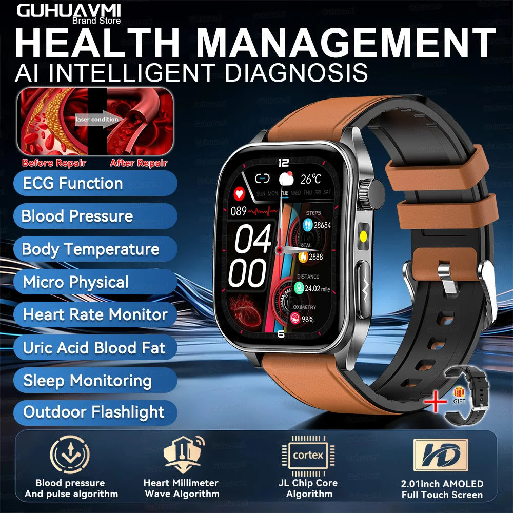 Montre GUHUAVMI E810 AMOLED Bluetooth – CLEVI Paris