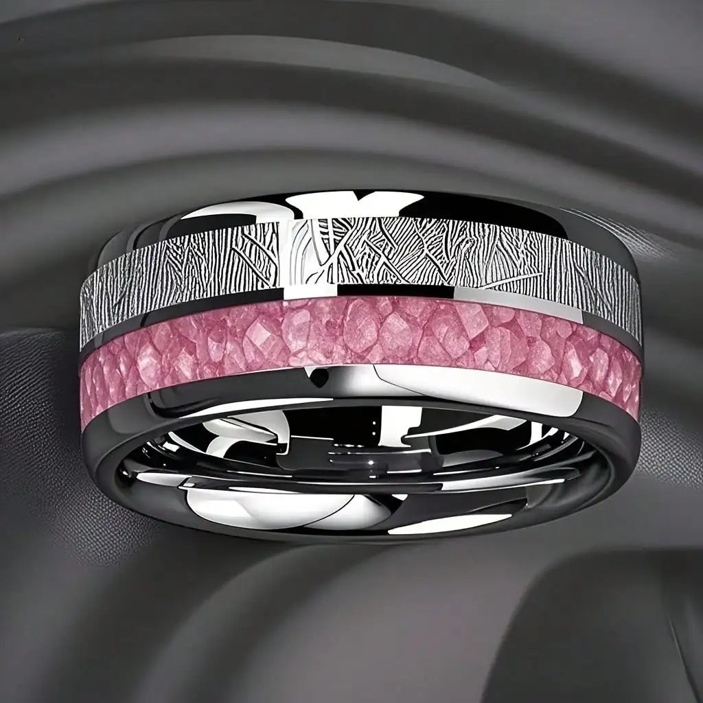 Bague Unisexe Opale Rouge et Météorite – CLEVI Paris