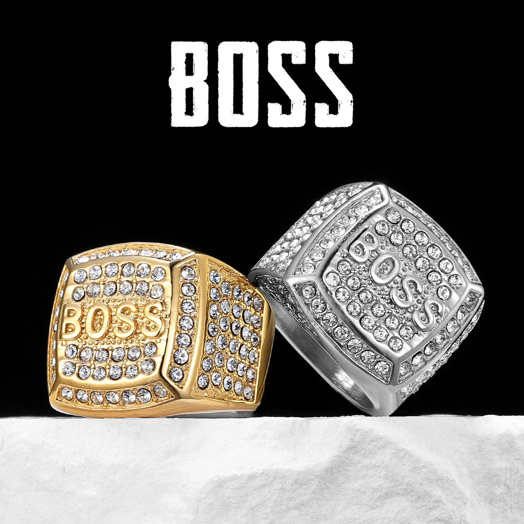 Bague Homme Punk Acier Inoxydable 316L Strass – CLEVI Paris