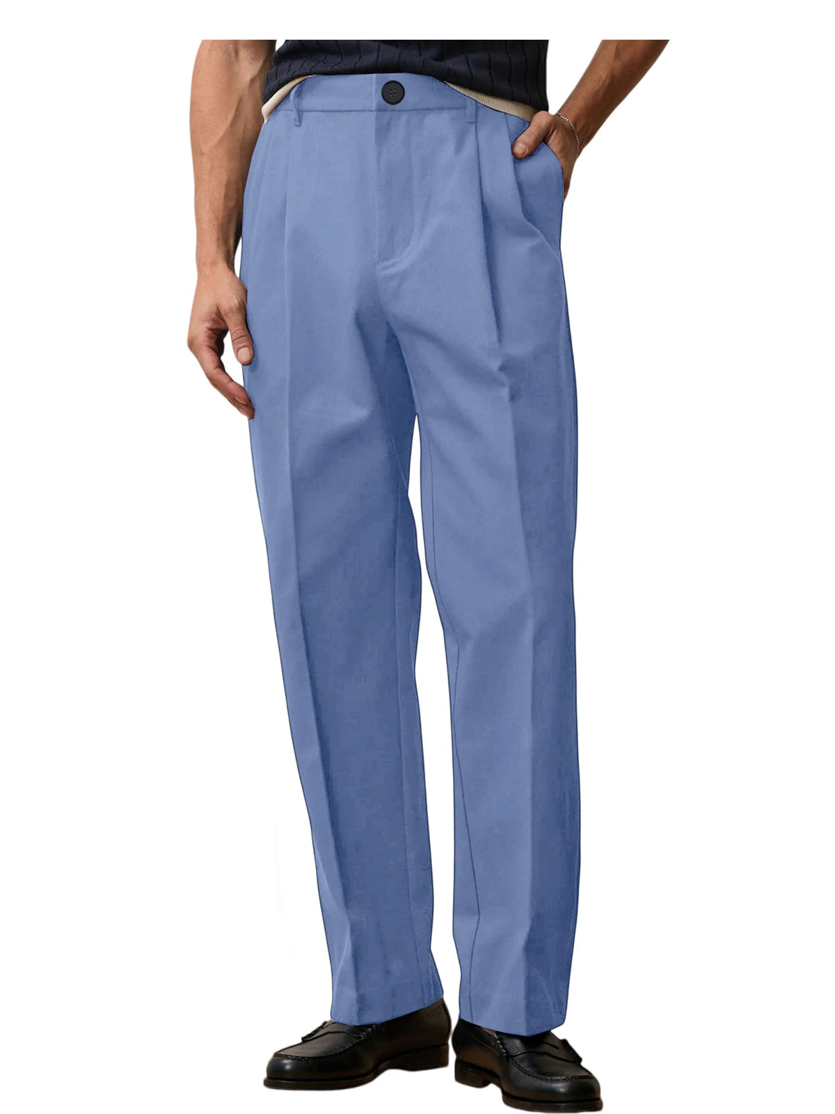 Pantalon homme taille haute coupe large – CLEVI Paris