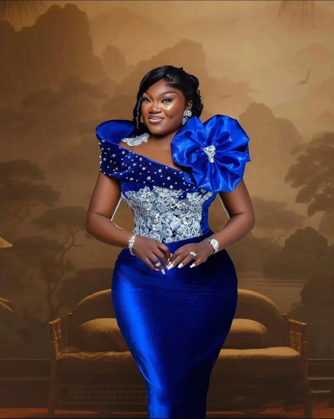 Robe de bal sirène satinée personnalisable – CLEVI Paris