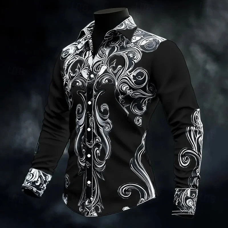 Chemise Homme à Motif Artistique 3D – CLEVI Paris