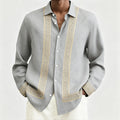 Chemise Homme Manches Longues Imprimée Rétro Col Rabattu – CLEVI Paris