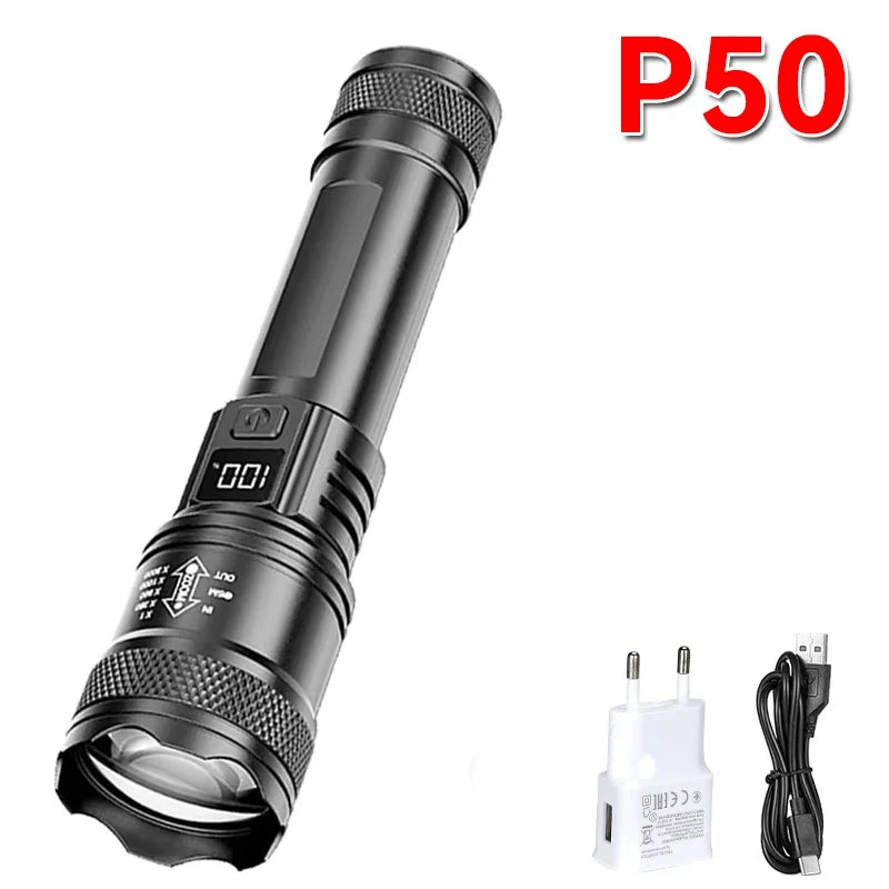 Lampe Torche LED 2000 Lumens Zoom Tactique Rechargeable USB-C – CLEVI Paris