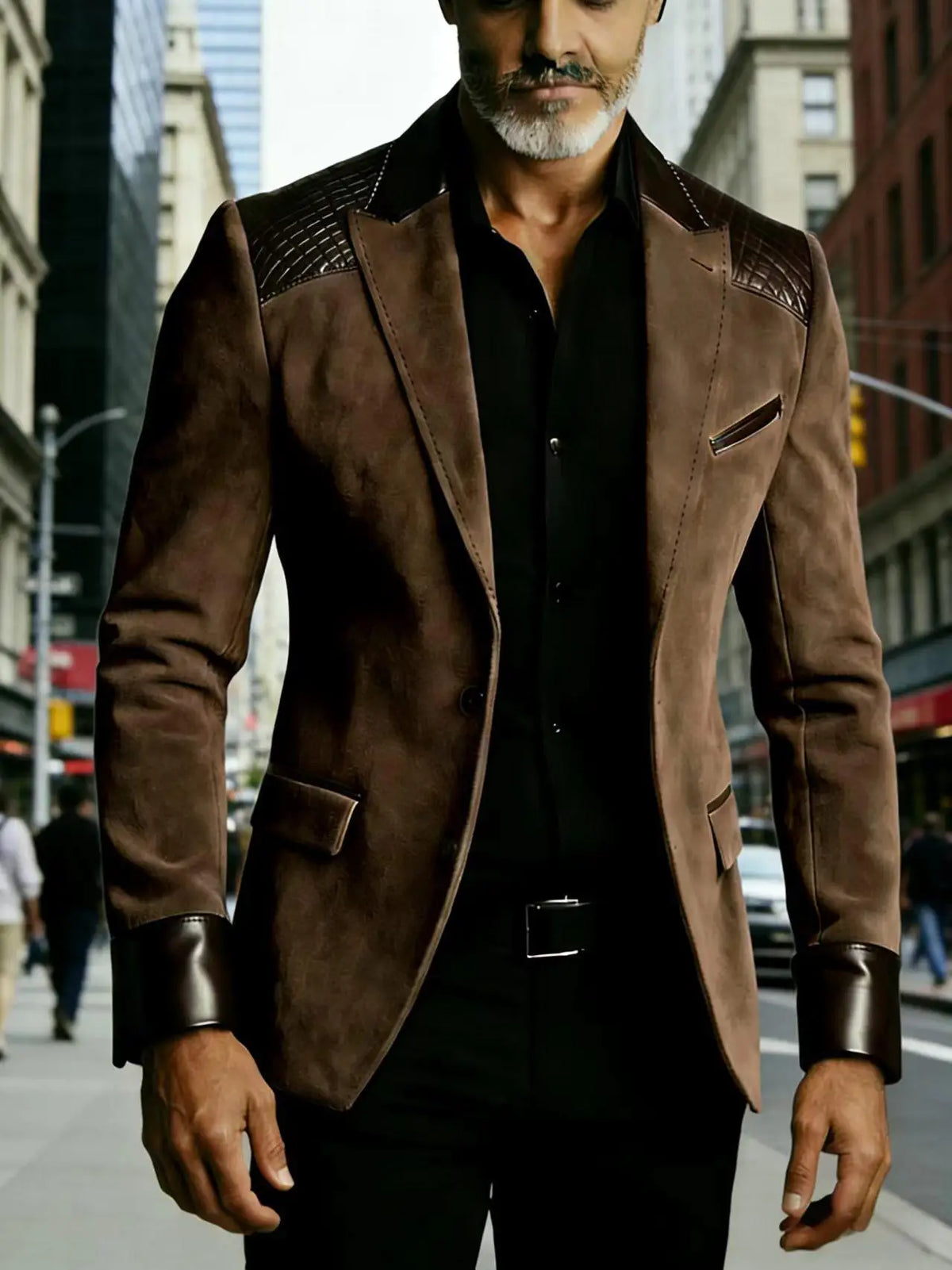 Blazer homme ajusté à détails crocodile – CLEVI Paris