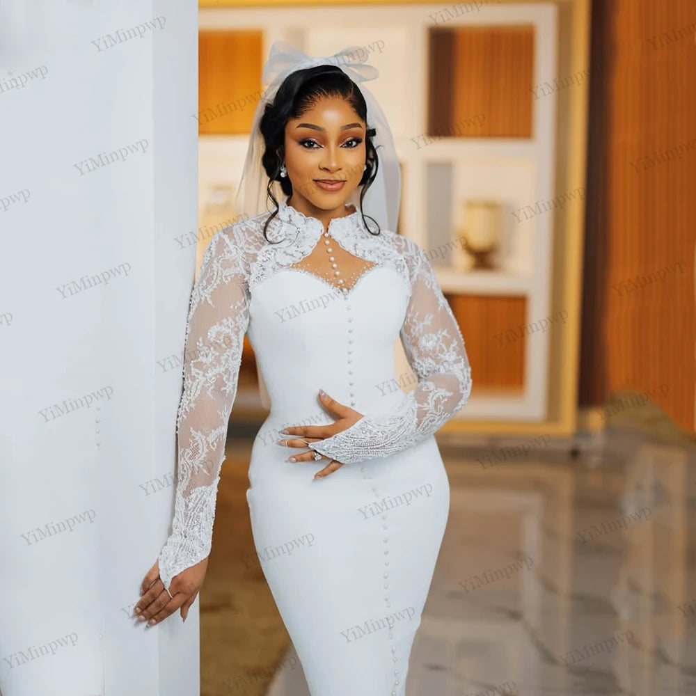 Robe de mariée civile midi en satin – CLEVI Paris