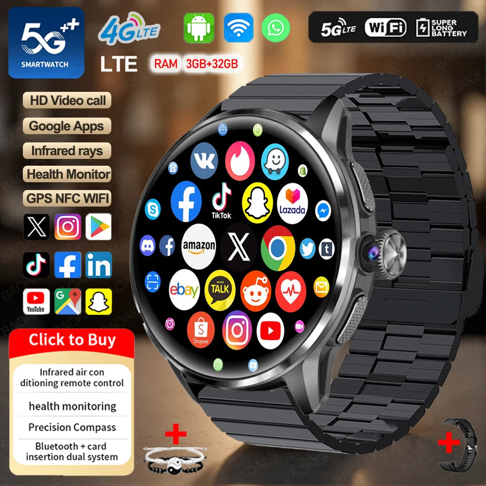 Montre connectée 4G AMOLED GPS 32 Go – CLEVI Paris