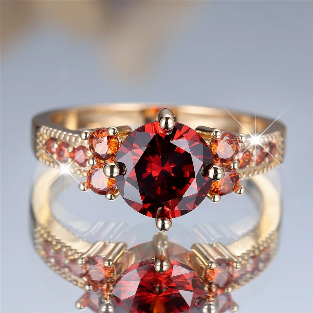 Bague Femme Zirconium Rouge – CLEVI Paris
