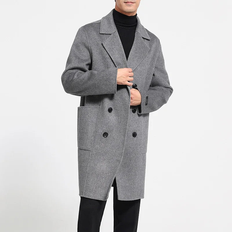 Manteau homme cachemire double face LZ-107 – CLEVI Paris